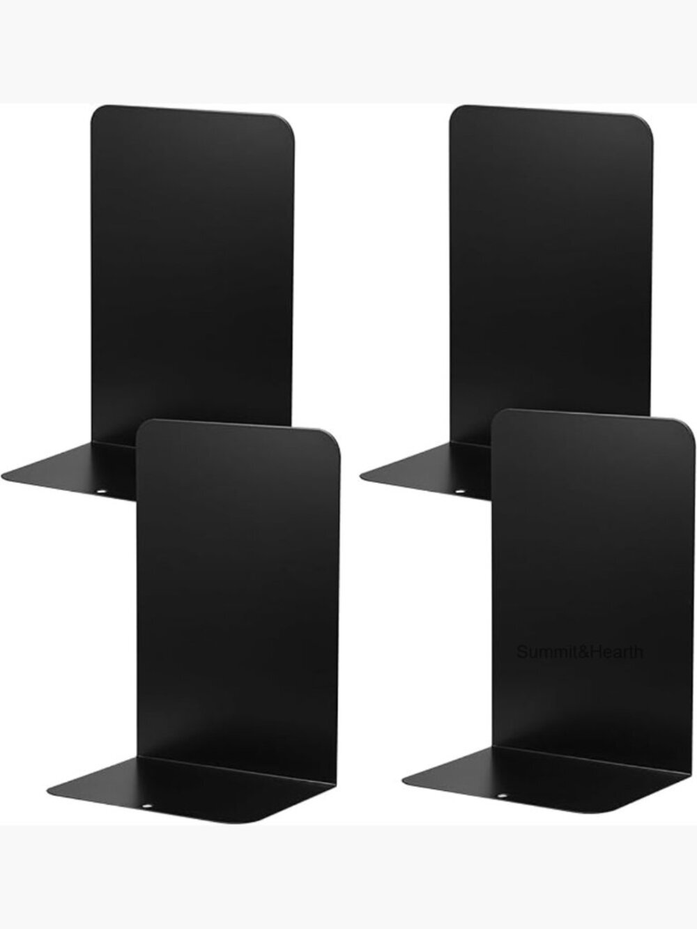 Heavy Duty Metal Bookends, 2 Pairs Non-Slip Bookshelf Holder for Home Office